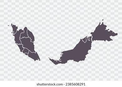 Malaysia Map Graphite Color auf weißem Hintergrund Quality-Dateien Png