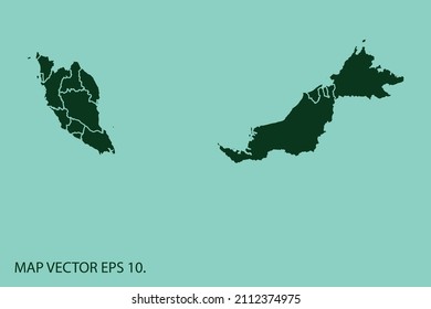  Malaysia map High Detailed on white background. Abstract design vector illustration eps 10