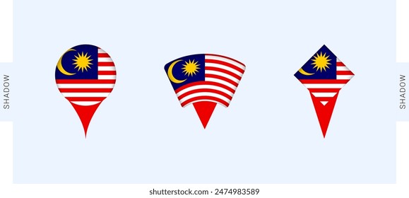 Malaysia Map Markers Set. Perfect for projects related to Malaysia, travel, geography, and international representation. Vector collection.