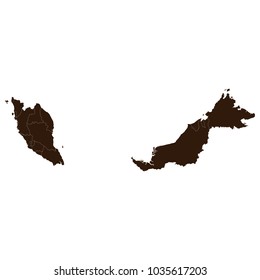Malaysia map on white background vector.