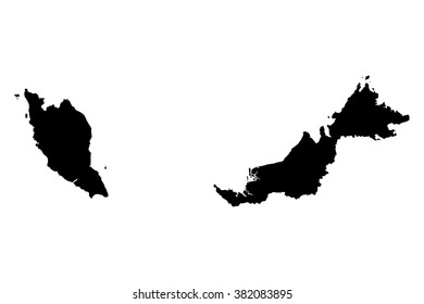 Malaysia map on white background vector