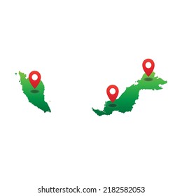 Malaysia Map with pin location
