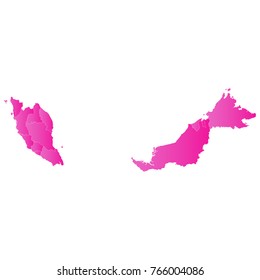 malaysia map - pink pastel graphic background . Vector illustration eps 10