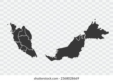 Malaysia Map Shadow Color auf weißem Hintergrund Quality-Dateien Png