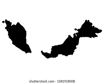 Malaysia Map Silhouette Vector illustration Eps 10