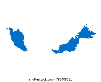 Malaysia map Sky Blue Tone vector isolated on white background vector EPS 10