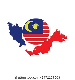 Malaysia Map Symbol Symbol Design, Vektorillustration