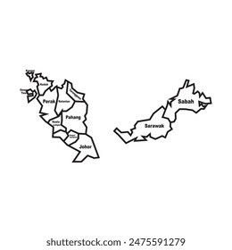 Malaysia map symbol icon design,vector illustration