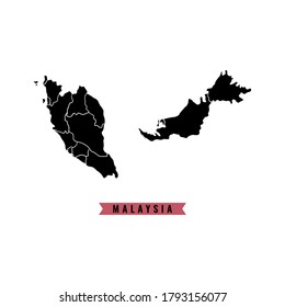 Malaysia map vector design template illustration