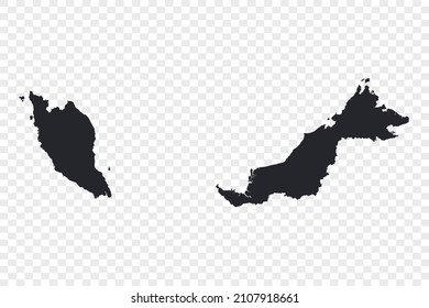 Malaysia map vector, Not isolated on transparent background