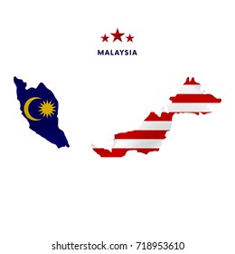 Malaysia Map Waving Flag Vector Illustration Stock Vector (Royalty Free ...