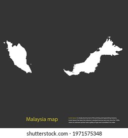 Malaysia map white color High Detailed on dark background. Abstract design vector illustration eps 10