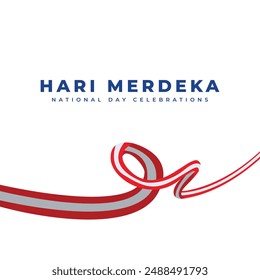 Malaysia Merdeka flag element. Ribbon flags of Malaysia. 