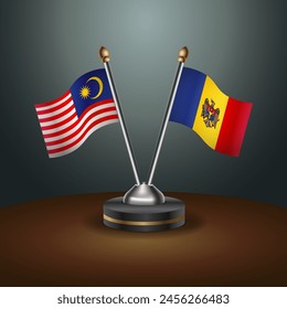 Malaysia and Moldova table flags relation with gradient backgrund