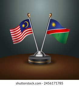 Malaysia and Namibia table flags relation with gradient backgrund