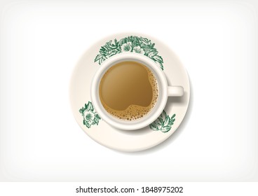 Malaysia Nanyang Traditional Coffee    Cup With Saucer Top View