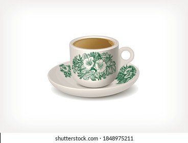 Malaysia Nanyang Traditional Coffee    Cup With Saucer