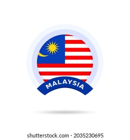 malaysia national flag Circle button Icon. Simple flag, official colors and proportion correctly. Flat vector illustration.