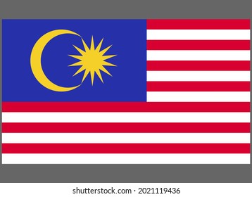 Imagen de vector aislado de bandera nacional de Malasia