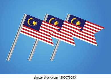 Malaysia national flag in isolated vector illustration.