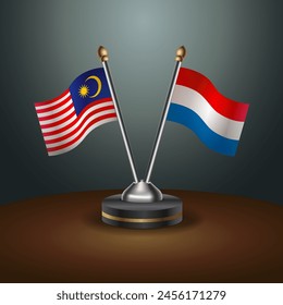 Malaysia and Netherlands table flags relation with gradient backgrund

