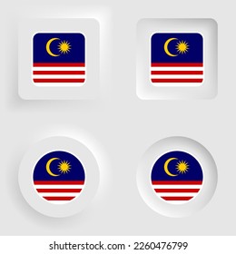 Malaysia neumorphic graphic and label set. Element of impact for the use you want to make of it.