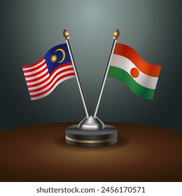 Malaysia and Niger table flags relation with gradient backgrund
