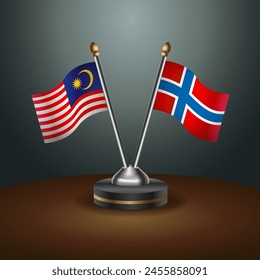Malaysia and Norway table flags relation with gradient backgrund
