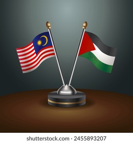 Malaysia and Palestine table flags relation with gradient backgrund
