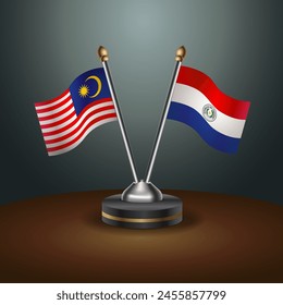 Malaysia and Paraguay table flags relation with gradient backgrund
