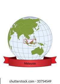 Malaysia, position on the globe