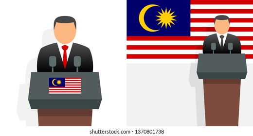 Malaysia prime minister and flag