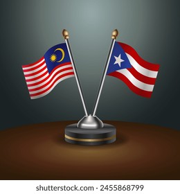Malaysia and Puerto Rico table flags relation with gradient backgrund
