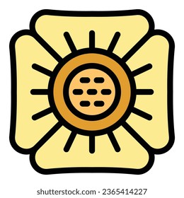 Malaysia rafflesia icon outline vector. Flower plant. Tropical corpse color flat