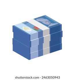 Malaysia Ringgit MYR Bundle banknotes paper money stack cash RM simple vector illustration