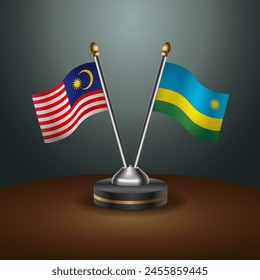 Malaysia and Rwanda table flags relation with gradient backgrund
