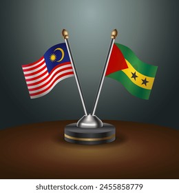 Malaysia and Sao Tome and Principe table flags relation with gradient backgrund
