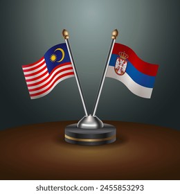 Malaysia and Serbia table flags relation with gradient backgrund
