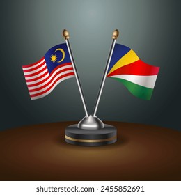 Malaysia and Seychelles table flags relation with gradient backgrund
