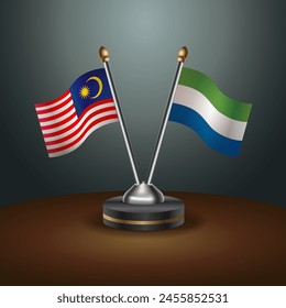 Malaysia and Sierra Leone table flags relation with gradient backgrund
