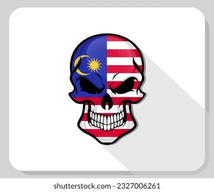 Icono de orgullo de bandera de cráneo de Malasia

