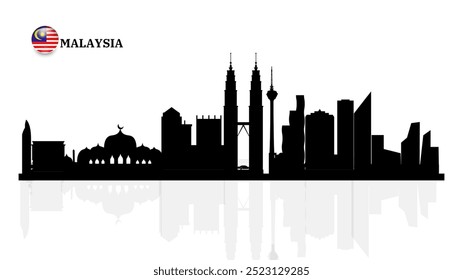 malaysia skyline, malaysia cityscape, malaysia skyscraper buildings vector silhouette. vector illustrator