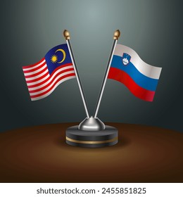 Malaysia and Slovenia table flags relation with gradient backgrund
