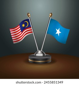 Malaysia and Somalia table flags relation with gradient backgrund
