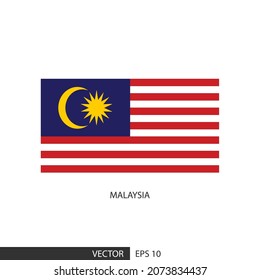 La bandera cuadrada de Malasia en el fondo blanco y especificar es el vector eps10.