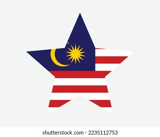 Malaysia Star Flag. Malaysian Star Shape Flag. Country National Banner Icon Symbol Vector Flat Artwork Graphic Illustration svg