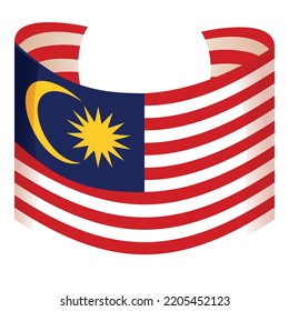 Vector de dibujos animados del estado de Malasia. Día de la bandera. República Nacional