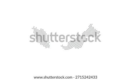 Malaysia Stylized halftone dot map with concentric circular pattern