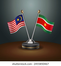 Malaysia and Suriname table flags relation with gradient backgrund
