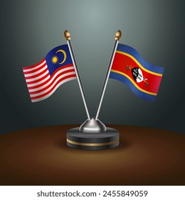 Malaysia and Swaziland table flags relation with gradient backgrund
